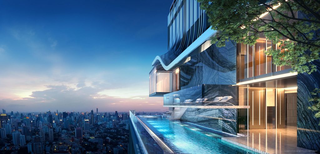 Building A: Crystal Box ออกแบบให้เป็นห้องกระจกยื่นออกจากตัวอาคาร ให้คุณได้รู้สึกราวกับว่ายืนอยู่บนผิวน้ำ ท่ามกลางเมฆหมอกที่ลอยอยู่รอบตัว