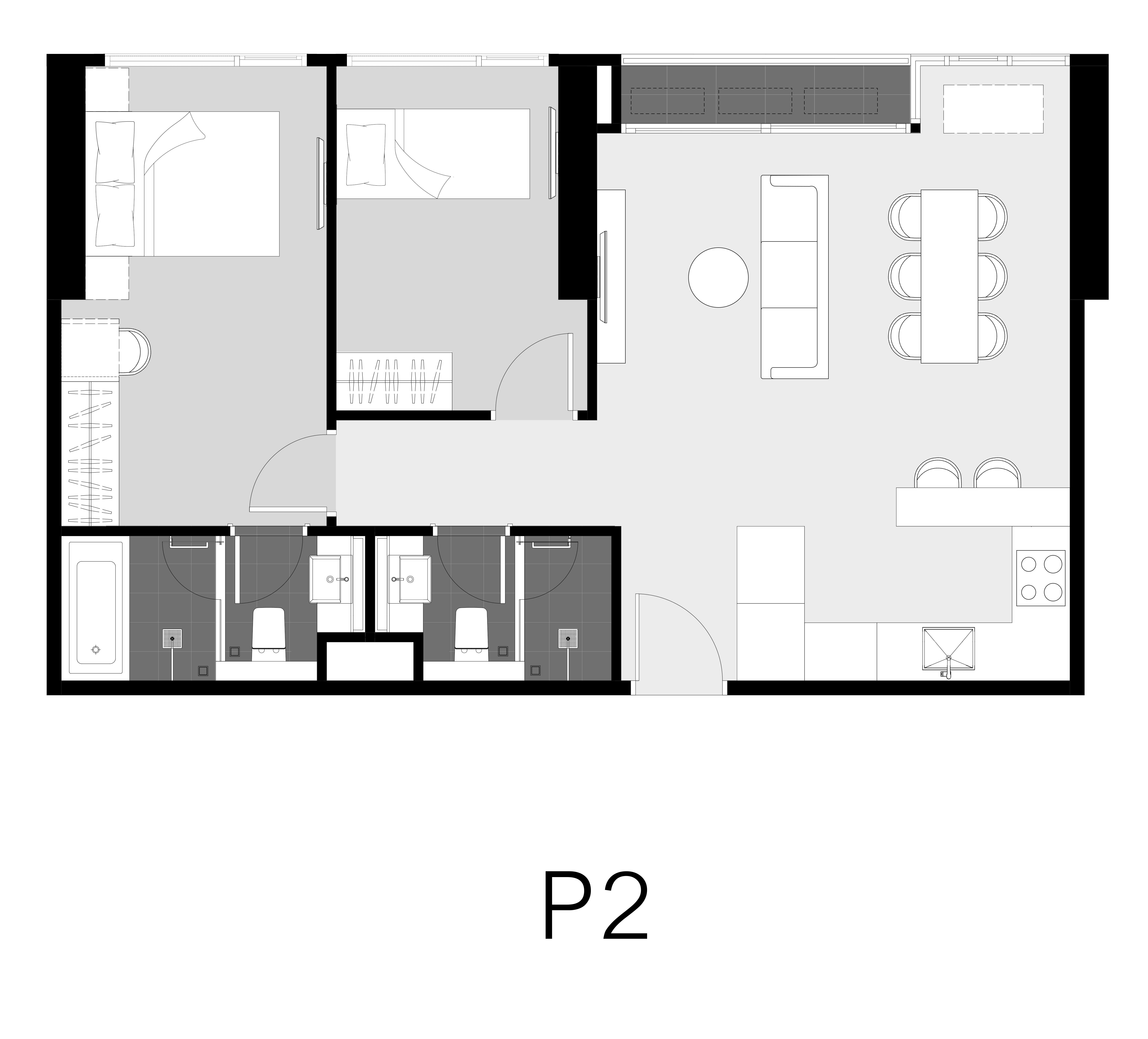 Unit Layout ห้อง Penthouse (65ตร.ม.) @ Park Origin Thonglor